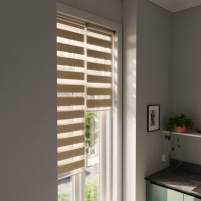 Store enrouleur jour / nuit sans perçage Brize beige l.40 x H.140cm Goodhome