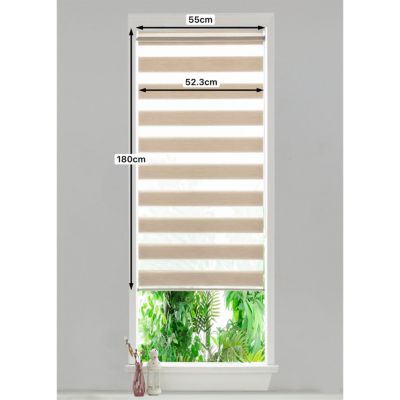 Store enrouleur jour / nuit sans perçage Brize beige l.55 x H.180cm Goodhome