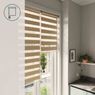Store enrouleur jour / nuit sans perçage Brize beige l.55 x H.180cm Goodhome