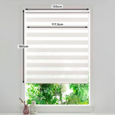 Store enrouleur jour / nuit sans perçage Brize blanc chiné l.120 x H.180cm Goodhome
