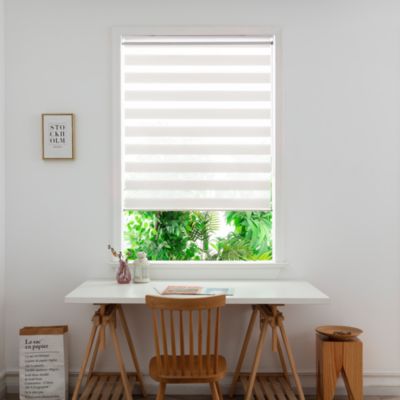 Store enrouleur jour / nuit sans perçage Brize blanc chiné l.120 x H.180cm Goodhome