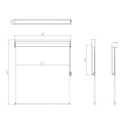 Store enrouleur jour / nuit sans perçage Brize blanc chiné l.40 x H.140cm Goodhome