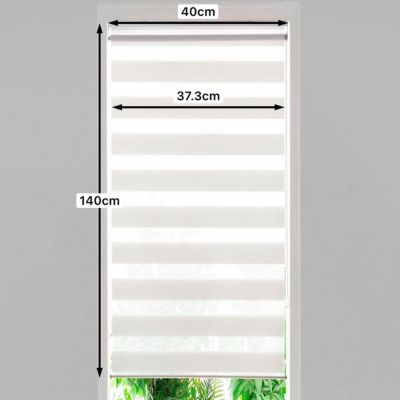 Store enrouleur jour / nuit sans perçage Brize blanc chiné l.40 x H.140cm Goodhome