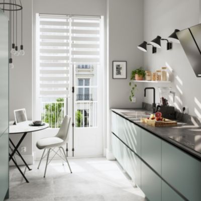 Store enrouleur jour / nuit sans perçage Brize blanc chiné l.75 x H.240cm Goodhome