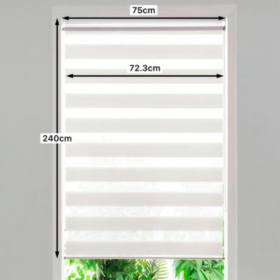 Store enrouleur jour / nuit sans perçage Brize blanc chiné l.75 x H.240cm Goodhome