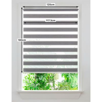 Store enrouleur jour / nuit sans perçage Brize gris chiné l.120 x H.180cm Goodhome