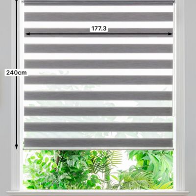 Store enrouleur jour / nuit sans perçage Brize gris chiné l.180 x H.240cm Goodhome
