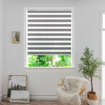 Store enrouleur jour / nuit sans perçage Brize gris chiné l.180 x H.240cm Goodhome