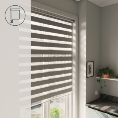 Store enrouleur jour / nuit sans perçage Brize gris chiné l.180 x H.240cm Goodhome