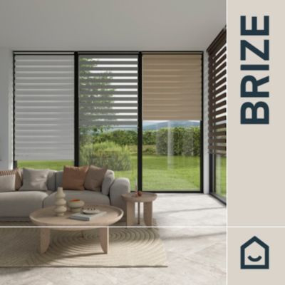 Store enrouleur jour / nuit sans perçage Brize gris chiné l.180 x H.240cm Goodhome