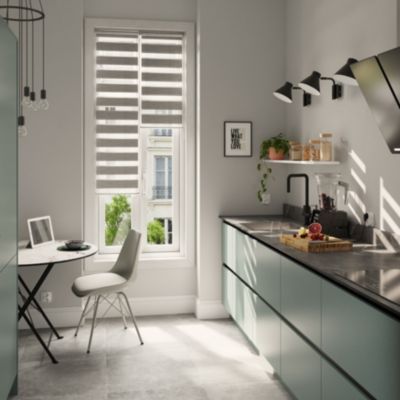 Store enrouleur jour / nuit sans perçage Brize gris chiné l.40 x H.140cm Goodhome