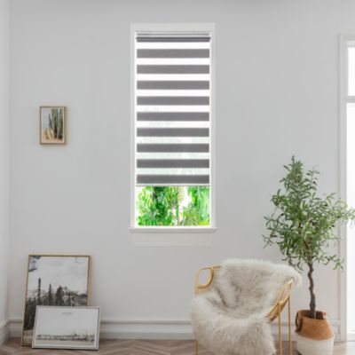 Store enrouleur jour / nuit sans perçage Brize gris chiné l.45 x H.140cm Goodhome