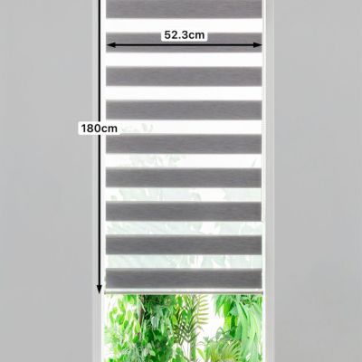 Store enrouleur jour / nuit sans perçage Brize gris chiné l.55 x H.180cm Goodhome