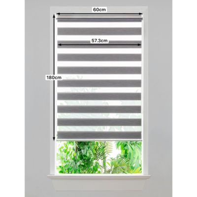 Store enrouleur jour / nuit sans perçage Brize gris chiné l.60 x H.180cm Goodhome