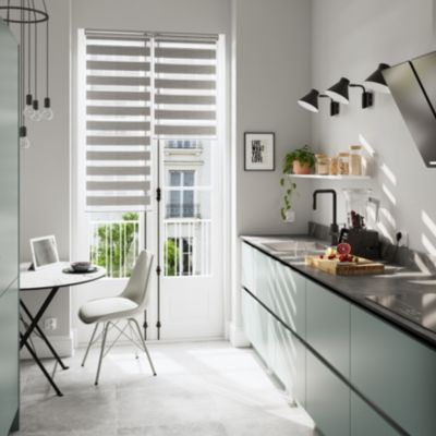 Store enrouleur jour / nuit sans perçage Brize gris chiné l.75 x H.240cm Goodhome