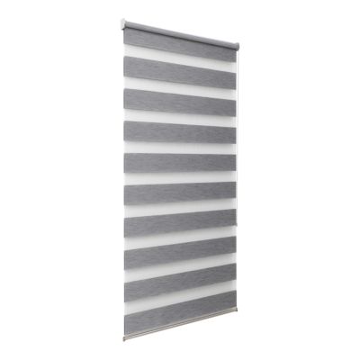Store enrouleur jour / nuit sans perçage Brize gris chiné l.90 x H.180cm Goodhome