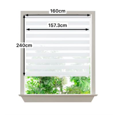Store enrouleur jour / nuit sans perçage Elin 2 blanc cassé l.160 x H.240cm Goodhome