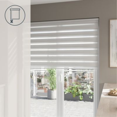 Store enrouleur jour / nuit sans perçage Elin 2 blanc cassé l.160 x H.240cm Goodhome