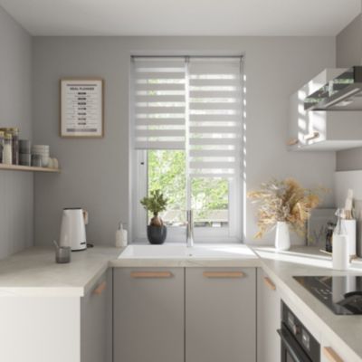 Store enrouleur jour / nuit sans perçage Elin 2 blanc cassé l.40 x H.140cm Goodhome