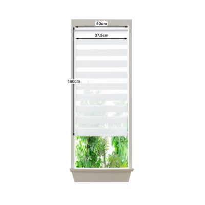 Store enrouleur jour / nuit sans perçage Elin 2 blanc cassé l.40 x H.140cm Goodhome