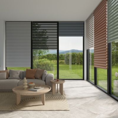Store enrouleur jour / nuit sans perçage Elin 2 blanc cassé l.40 x H.140cm Goodhome