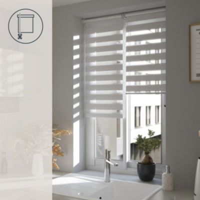 Store enrouleur jour / nuit sans perçage Elin 2 blanc cassé l.40 x H.140cm Goodhome