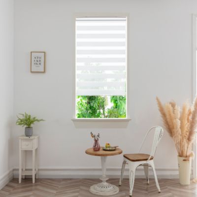 Store enrouleur jour / nuit sans perçage Elin 2 blanc cassé l.55 x H.180cm Goodhome