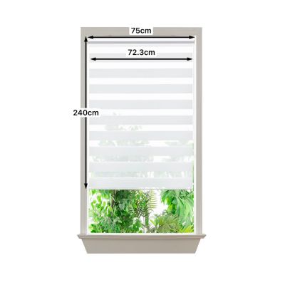 Store enrouleur jour / nuit sans perçage Elin 2 blanc cassé l.75 x H.240cm Goodhome