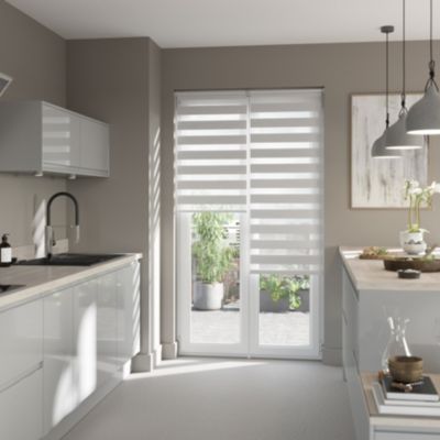 Store enrouleur jour / nuit sans perçage Elin 2 blanc cassé l.75 x H.240cm Goodhome