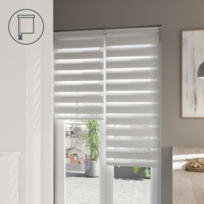 Store enrouleur jour / nuit sans perçage Elin 2 blanc cassé l.75 x H.240cm Goodhome