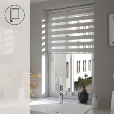 Store enrouleur jour / nuit sans perçage Elin 2 blanc cassé l.80 x H.180cm Goodhome