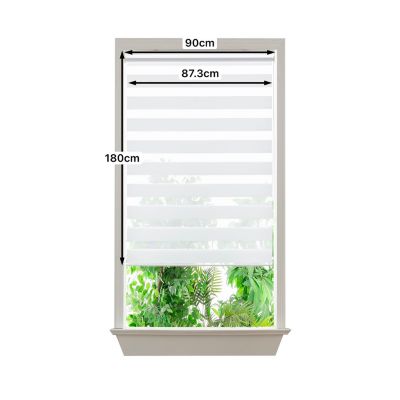 Store enrouleur jour / nuit sans perçage Elin 2 blanc cassé l.90 x H.180cm Goodhome