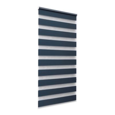 Store enrouleur jour / nuit sans perçage Elin 2 bleu l.55 x H.180cm Goodhome