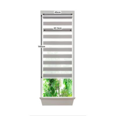 Store enrouleur jour / nuit sans perçage Elin 2 gris béton l.45 x H.140cm Goodhome