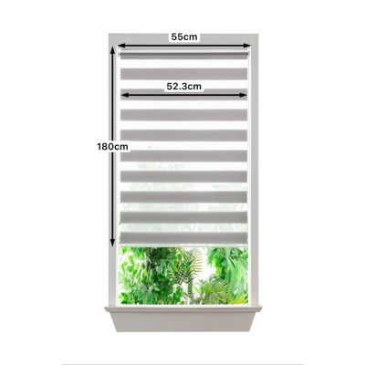 Store enrouleur jour / nuit sans perçage Elin 2 gris béton l.55 x H.180cm Goodhome