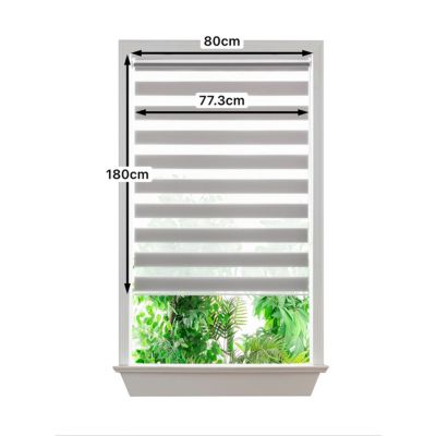 Store enrouleur jour / nuit sans perçage Elin 2 gris béton l.80 x H.180cm Goodhome