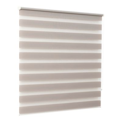 Store enrouleur jour / nuit sans perçage Elin 2 gris perle l.180 x H.240cm Goodhome