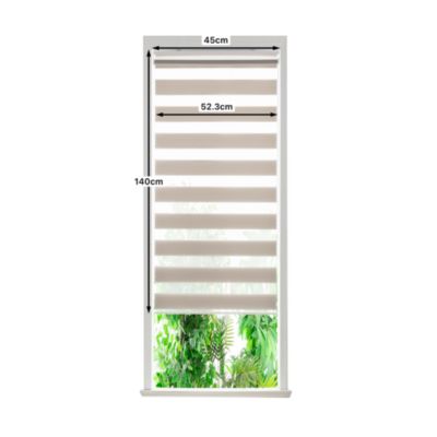 Store enrouleur jour / nuit sans perçage Elin 2 gris perle l.45 x H.140cm Goodhome