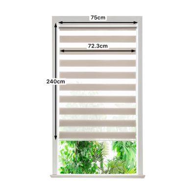 Store enrouleur jour / nuit sans perçage Elin 2 gris perle l.75 x H.240cm Goodhome