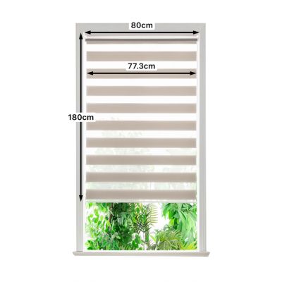 Store enrouleur jour / nuit sans perçage Elin 2 gris perle l.80 x H.180cm Goodhome