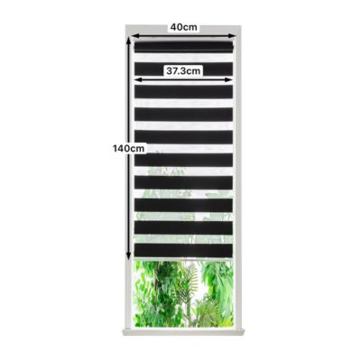 Store enrouleur jour / nuit sans perçage Elin 2 noir l.40 x H.140cm Goodhome