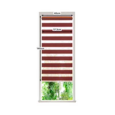 Store enrouleur jour / nuit sans perçage Elin 2 terracotta l.40 x H.140cm Goodhome