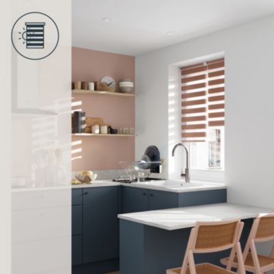 Store enrouleur jour / nuit sans perçage Elin 2 terracotta l.40 x H.140cm Goodhome