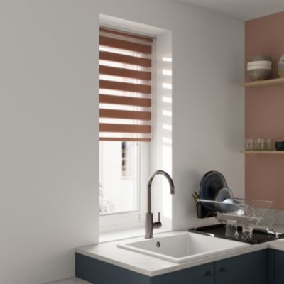 Store enrouleur jour / nuit sans perçage Elin 2 terracotta l.55 x H.180cm Goodhome