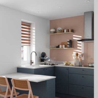 Store enrouleur jour / nuit sans perçage Elin 2 terracotta l.55 x H.180cm Goodhome