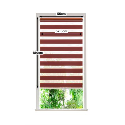 Store enrouleur jour / nuit sans perçage Elin 2 terracotta l.55 x H.180cm Goodhome