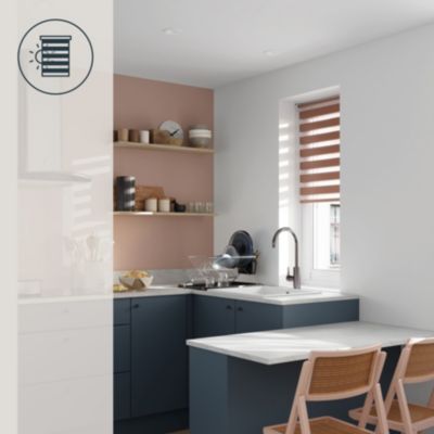 Store enrouleur jour / nuit sans perçage Elin 2 terracotta l.55 x H.180cm Goodhome