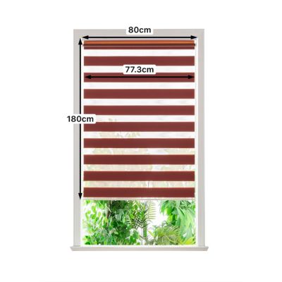 Store enrouleur jour / nuit sans perçage Elin 2 terracotta l.80 x H.180cm Goodhome