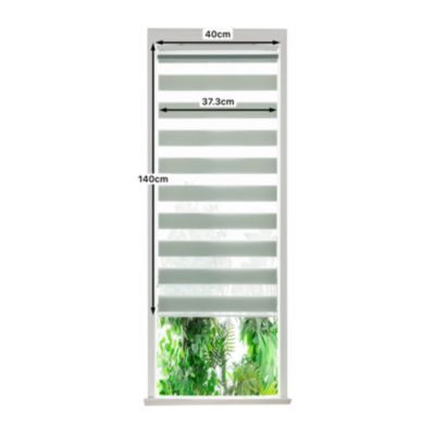 Store enrouleur jour / nuit sans perçage Elin 2 vert céladon l.40 x H.140cm Goodhome