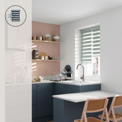 Store enrouleur jour / nuit sans perçage Elin 2 vert céladon l.40 x H.140cm Goodhome